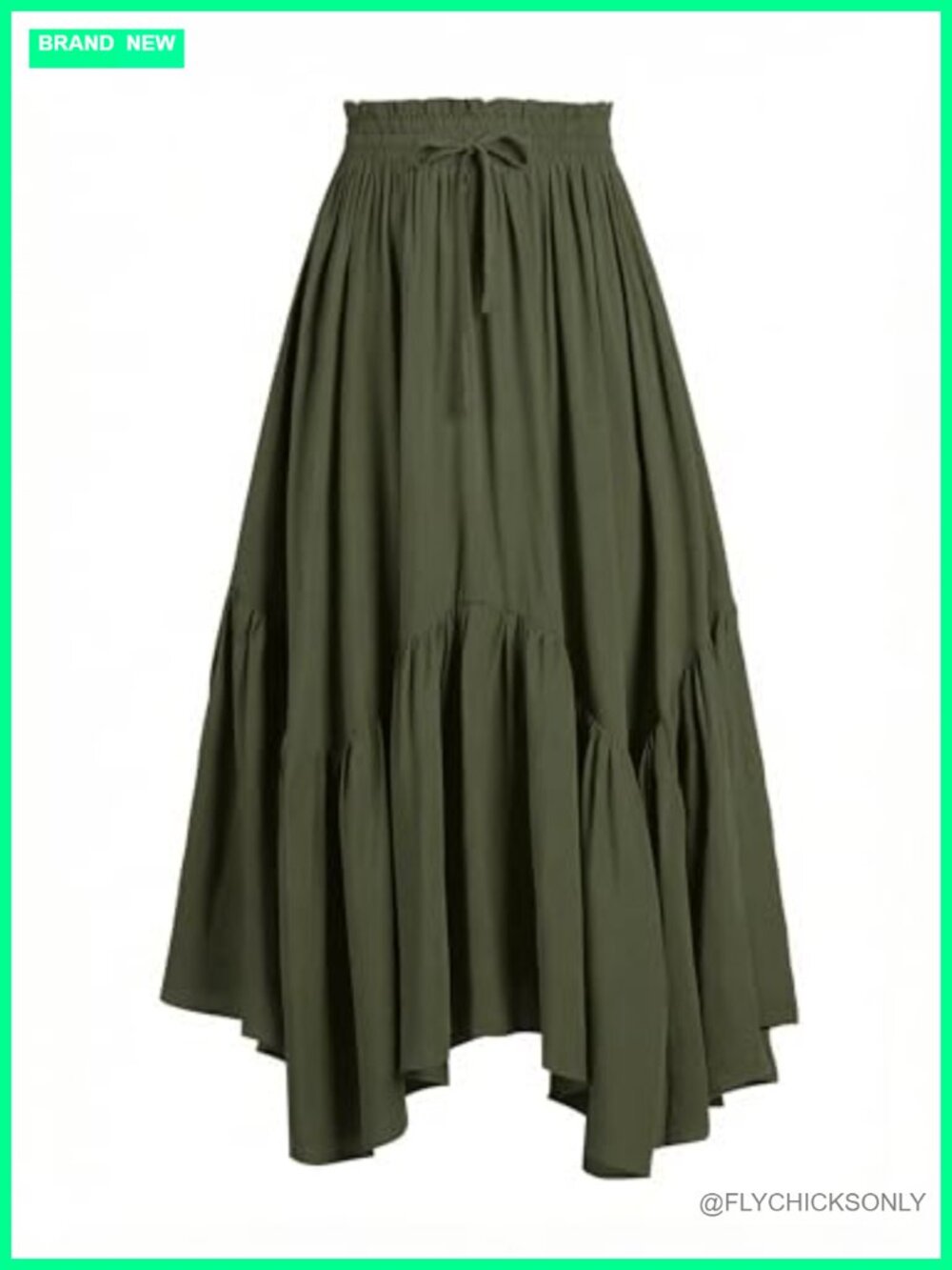 Women's Boho Renaissance Tiered Maxi Skirt with Pockets Rayon Tencel